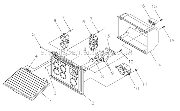 Page A Diagram and Parts List for 1654-0  Briggs and Stratton Generator
